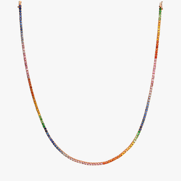 COLLIER RIVIERE RAINBOW OR ROSE 16 CT