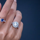 BAGUE SOLITAIRE ASSCHER OR BLANC