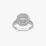 BAGUE SOLITAIRE ASSCHER OR BLANC