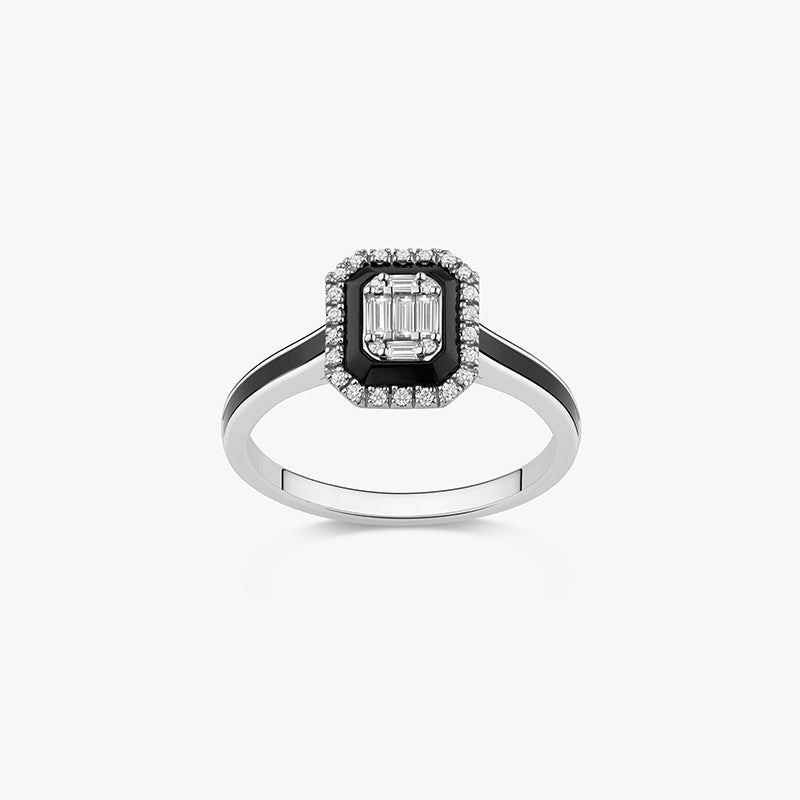 BAGUE ART DECO ONYX