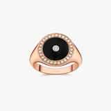 BAGUE CHEVALIERE ONYX OR ROSE