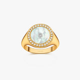 BAGUE CHEVALIERE NACRE OR JAUNE