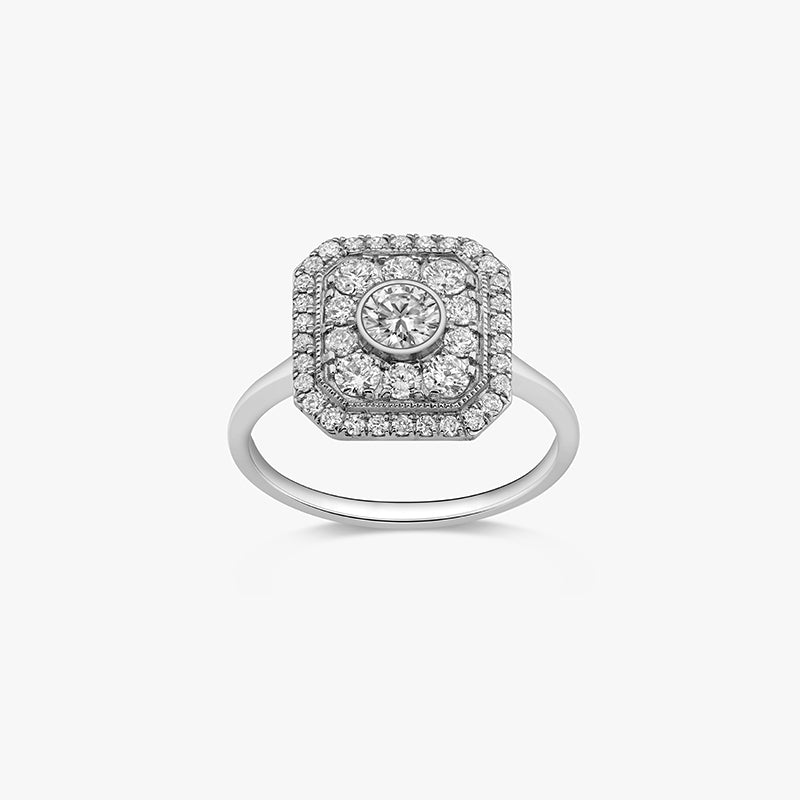 BAGUE ART DECO DIAMANTS