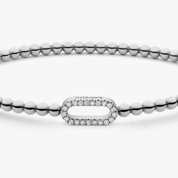 BRACELET EASY OVAL D. Or blanc