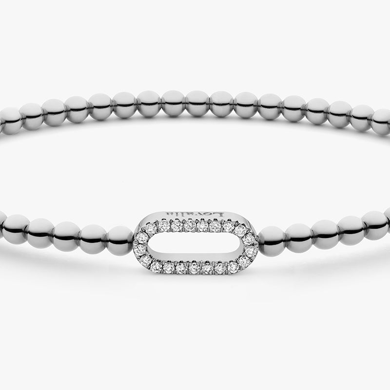 BRACELET BOULES SCHIVA OR BLANC ET DIAMANTS