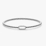 BRACELET BOULES SCHIVA OR BLANC MOTIF OVAL