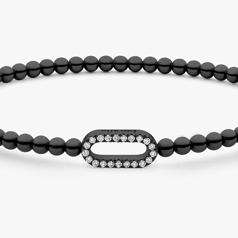 BRACELET EASY OVAL D. Or noir