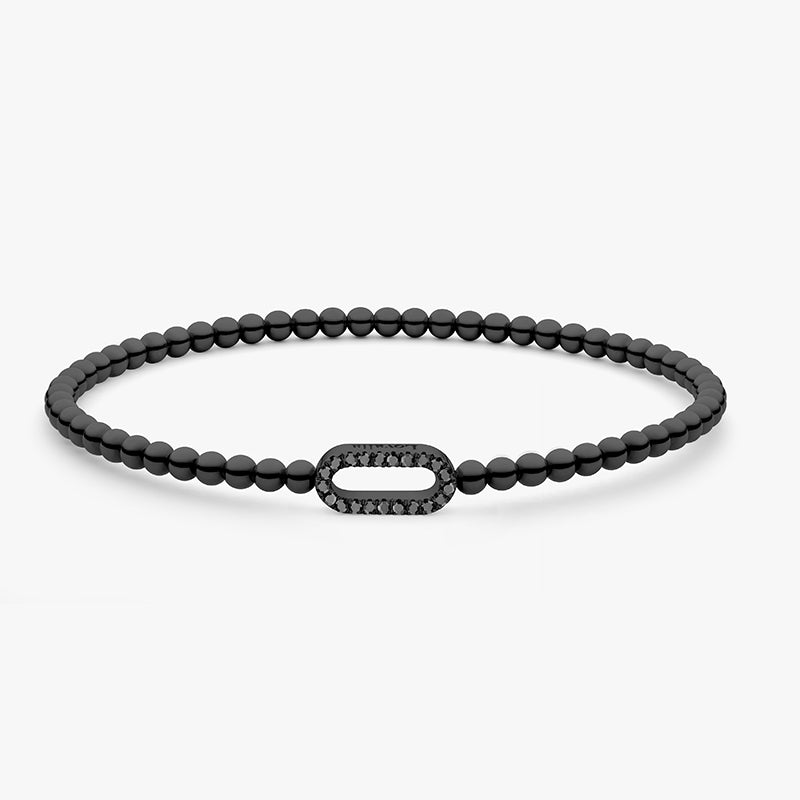 BRACELET EASY OVAL D. Or noir