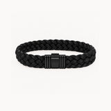 BRACELET ALBANU CRIN DE CHEVAL NOIR FERMOIR PVD NOIR