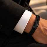 BRACELET ALBANU CRIN DE CHEVAL NOIR FERMOIR PVD NOIR