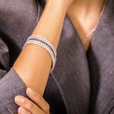 BRACELET RIVIERE DIAMANTS CHAMPAGNE OR ROSE
