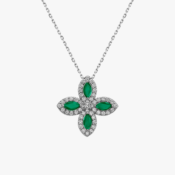 COLLIER FOUR LEAF CLOVER EMERAUDE