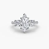 Three-Stone with Pavé Band