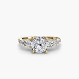 Five Stone Ring with Pavé Band