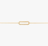 BRACELET RECTANGLE DIAMANTS OR