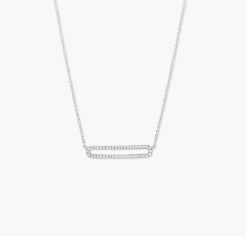 COLLIER RECTANGLE OUVERT OR BLANC