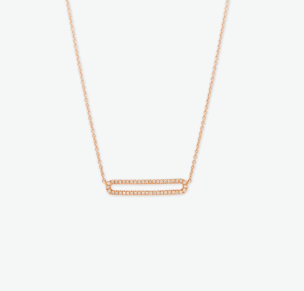 COLLIER RECTANGLE OUVERT OR ROSE